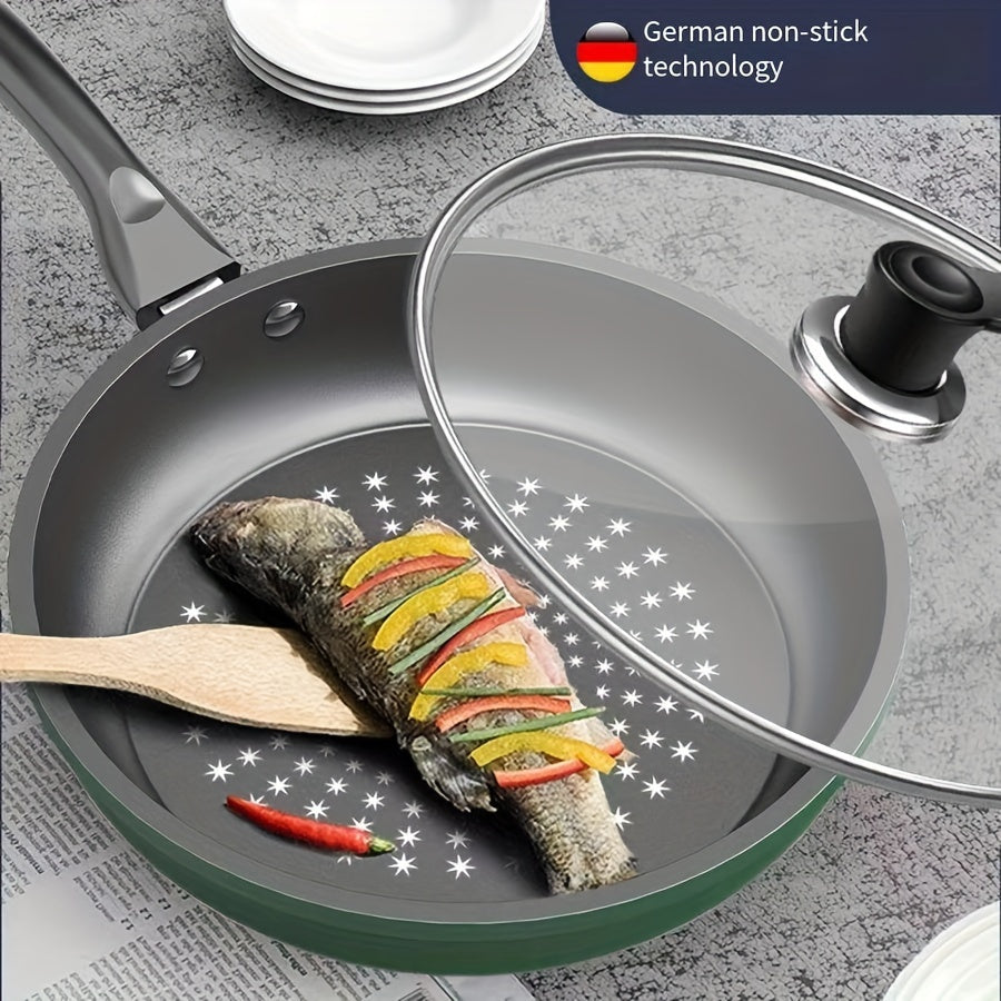 Non-Stick Household Frying Pan with Dual-Purpose Design, No Oil Smoke, Flat Bottom for Multi-Function Cooking on Induction Cooker or Gas Stove