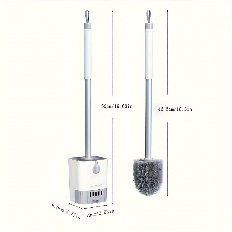 Wall-mounted toilet brush set with flexible long handle for easy bathroom cleaning, perfect for Halloween and Christmas decorations and school supplies.