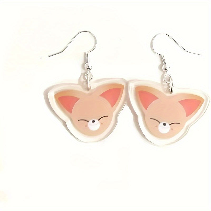 Stylish Acrylic Animal Drop & Dangle Earrings - Versatile Cartoon Style for Everyday and Special Occasions, Suitable for All Seasons. Feather-free and Hypoallergenic, Ideal for Kpop Fans and Birthday Presents.