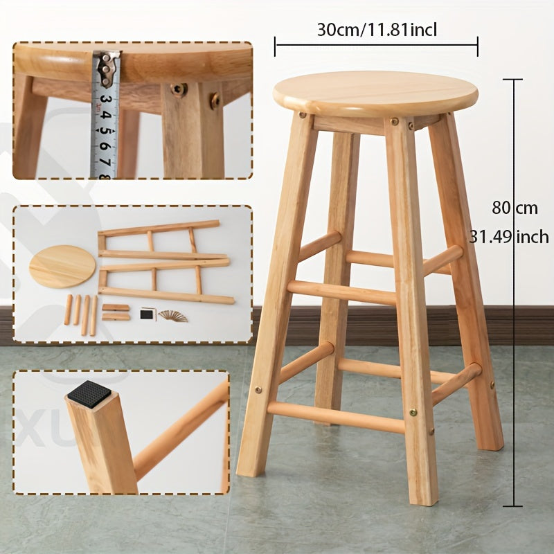 Introducing our Nordic Style Bar Stool, featuring a timeless retro design perfect for bars, restaurants, cafes, and more. With a height of 30cm/11.81inch and a seat diameter of 70cm/27.55inch, this stool stands at an overall height of 80cm/31.49inch.