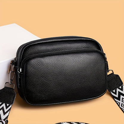 Women's Fashion Crossbody Bag with Adjustable Geometric Pattern Strap