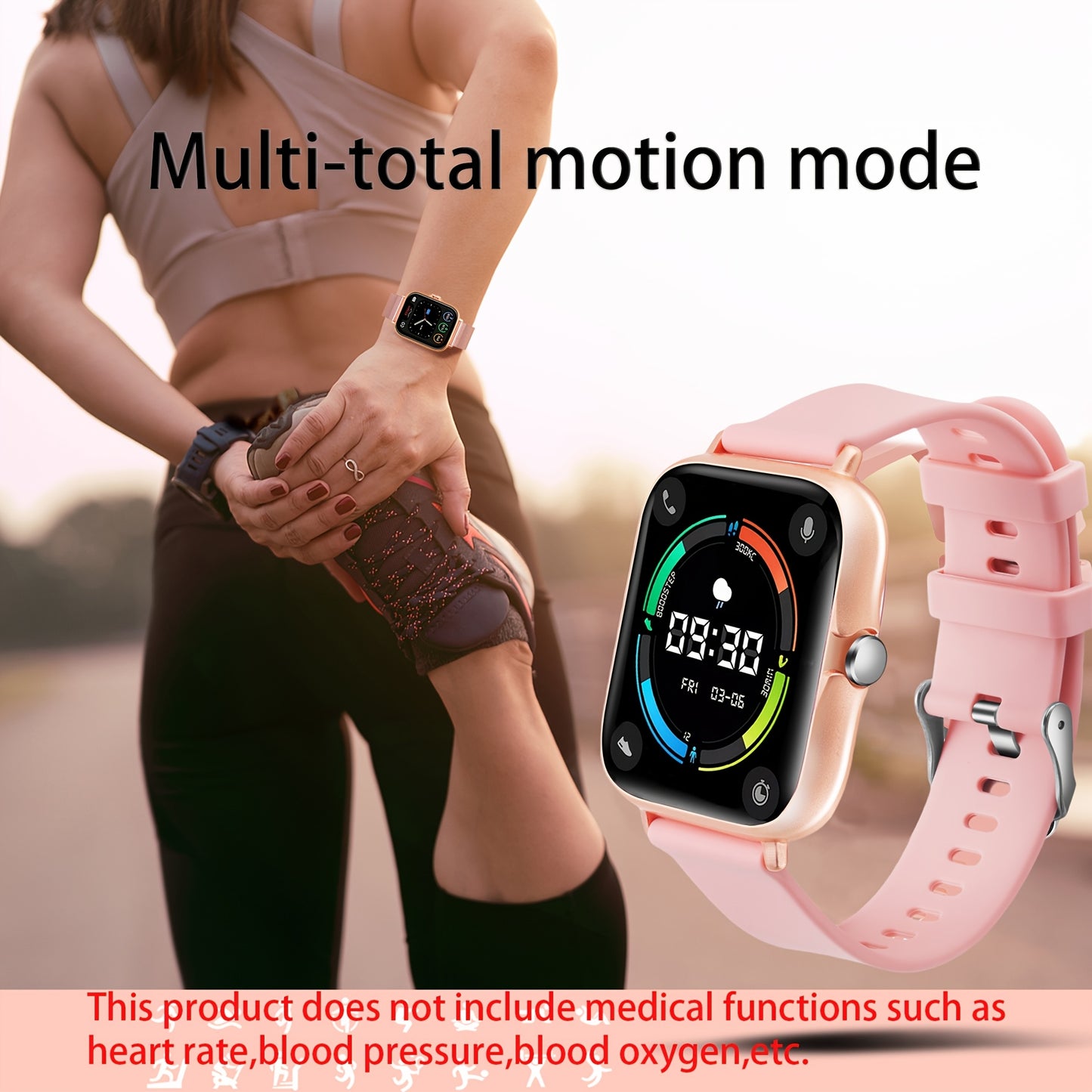 Eytlptoc Smart Watch: 4.34cm OLED Display, Call & Message Function, Pedometer, Fitness Tracker, Wireless Connectivity, USB Rechargeable Battery, Alloy Body, Silicone Strap, iPhone/Android