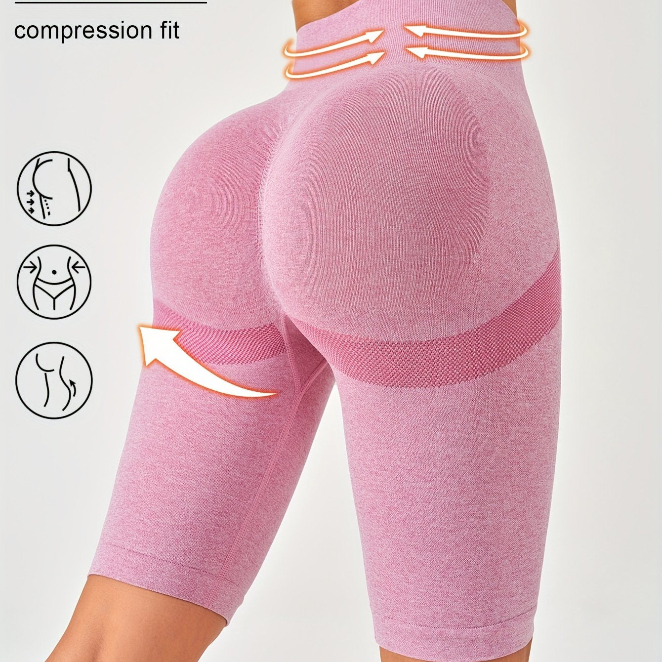 Solid color knitted yoga fitness pants for women with high waist, hip lift, and tight belly.