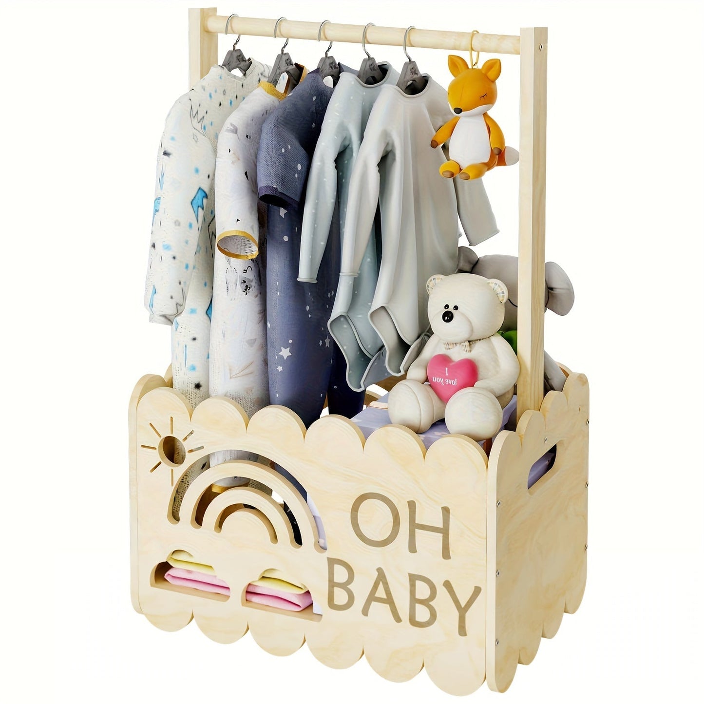 Enchanting Wooden Shower Gift Crate - A Lovely Option for New Parents, Great for Storing Christmas and Pregnancy Mementos