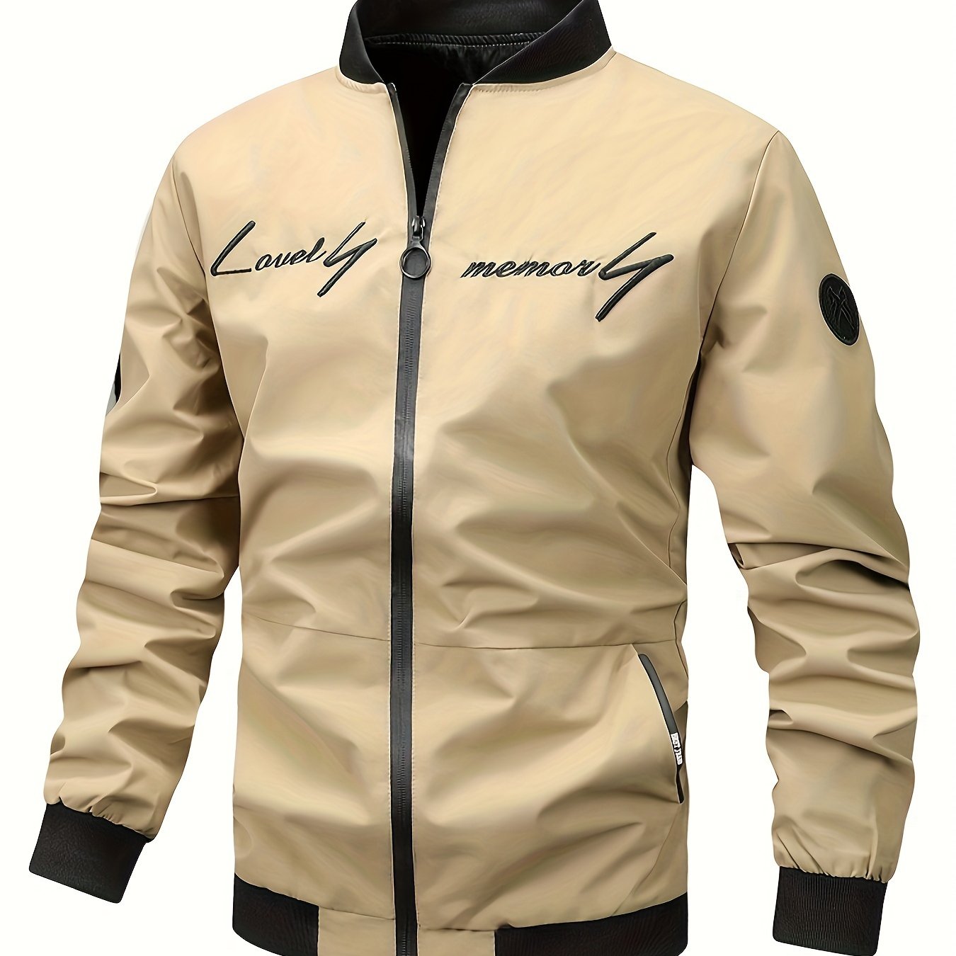 Men's Classic Bomber Jacket - Casual Baseball Coat for Spring/Autumn