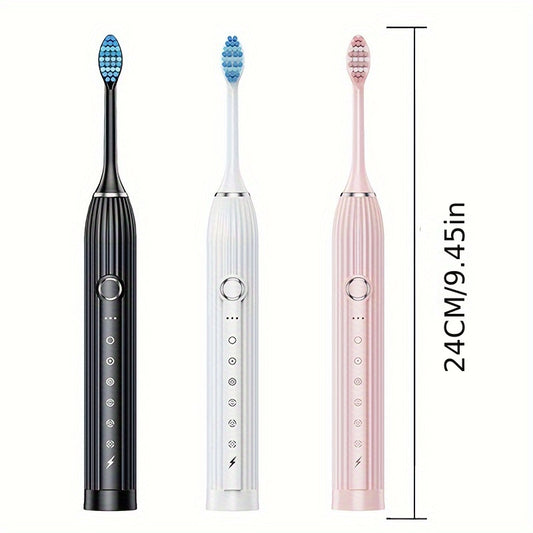 Combo set with rechargeable electric toothbrush and water flosser, USB charging, soft bristles, deep clean oral care.