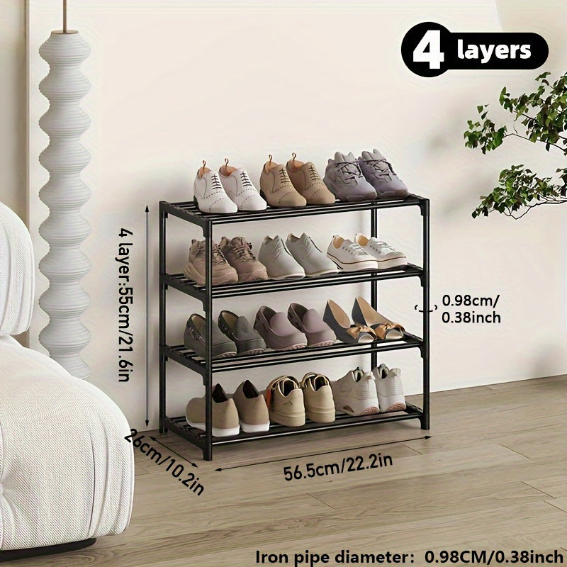 1-piece Easy to Assemble Multi-Tier Shoe Rack for Durable and Efficient Shoe Storage in Entryway, Hallway, Bedroom, Living Room, Home, or Dorm - Available in 2-8 Layers