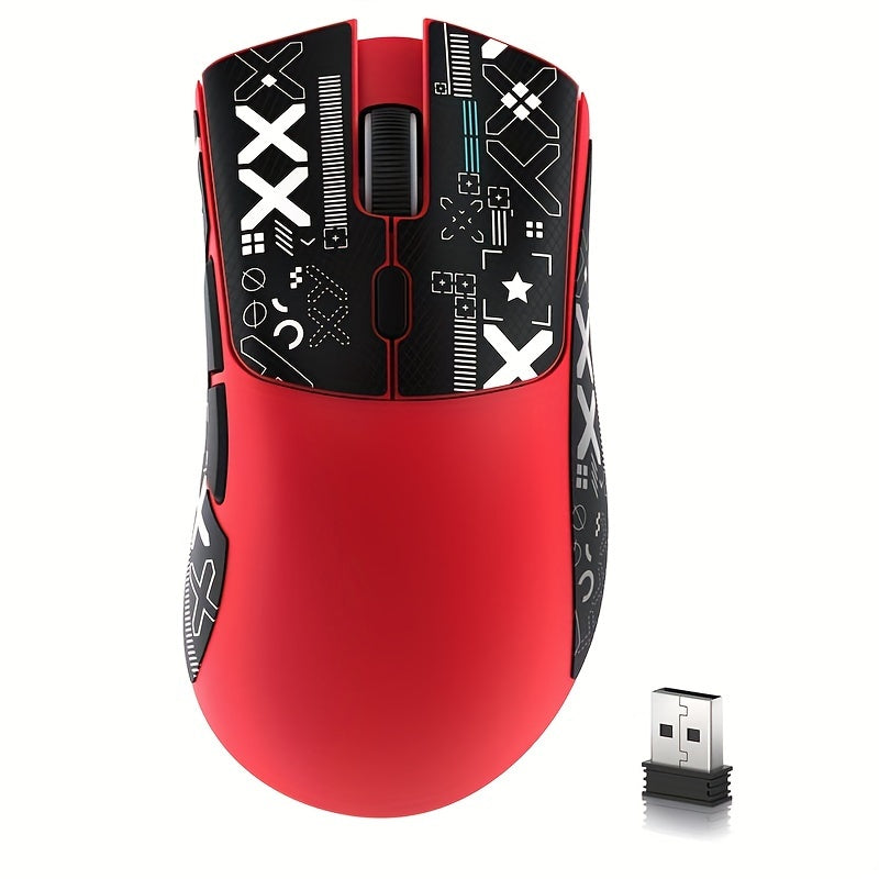 Attack Shark R1 59G Lightweight Wireless Gaming Mouse with Anti-Slip Stickers, 3 Modes (2.4Ghz/Wireless/Wired), 5 Programmable Buttons, 6 DPI Settings (Up to 18000), PAW3311 Sensor.