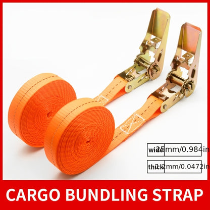 Durable ratchet cargo straps with metal buckle for cars and trucks.