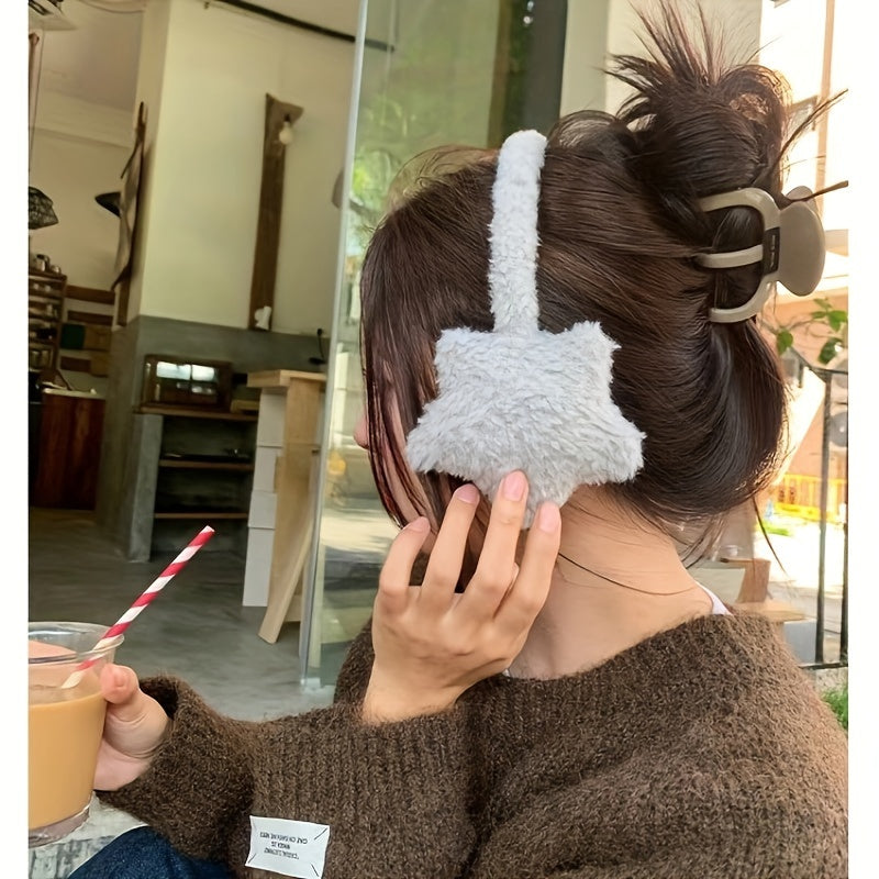 Stay warm in style with these adorable ear warmers for women! Featuring a cute star design, these winter cozy plush earmuffs are made of stretch polyester and can be hand washed for easy care. They are knitted with crochet and fabric, making them perfect