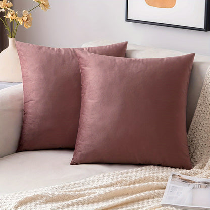 Set of 2 velvet soft square throw pillow covers, 45.72*45.72cm, modern farmhouse style, no pillow inserts included.