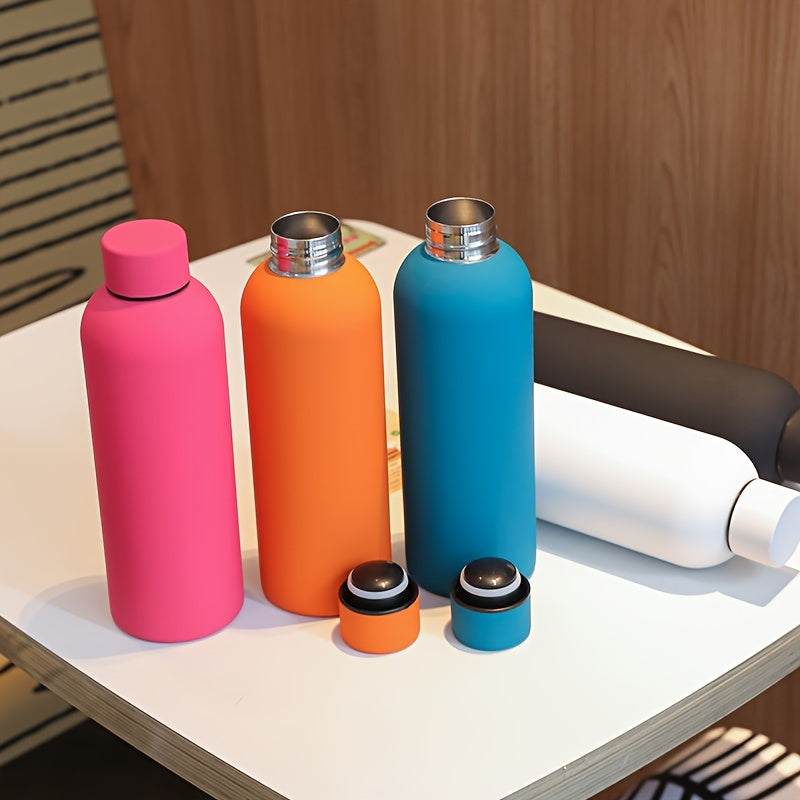 Stainless steel water bottle, 500ml, double-walled insulated, leak-proof, portable flask for car, travel, sports, fitness. Hand wash only. Ideal gift for Father's Day, Mother's Day, graduation, June Festival, Labor Day.