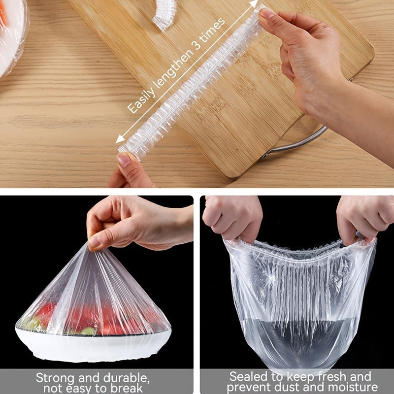 Disposable Food Wrap - 100 Count - Transparent, Stretchable, and Elastic - Ideal for Kitchen and Restaurant - Keeps Leftovers Fresh and Removes Fly Dust - Fits All Plate Sizes