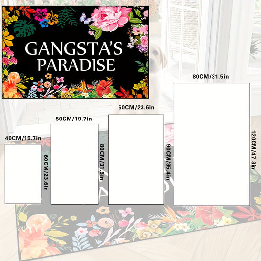 1 Gangsta's Paradise Flower Creative Door Mat - Indoor Mat, Doormat, Non-slip Floor Rug, Bedroom Accessories, Room Decoration, Photo Props, Outdoor Decor