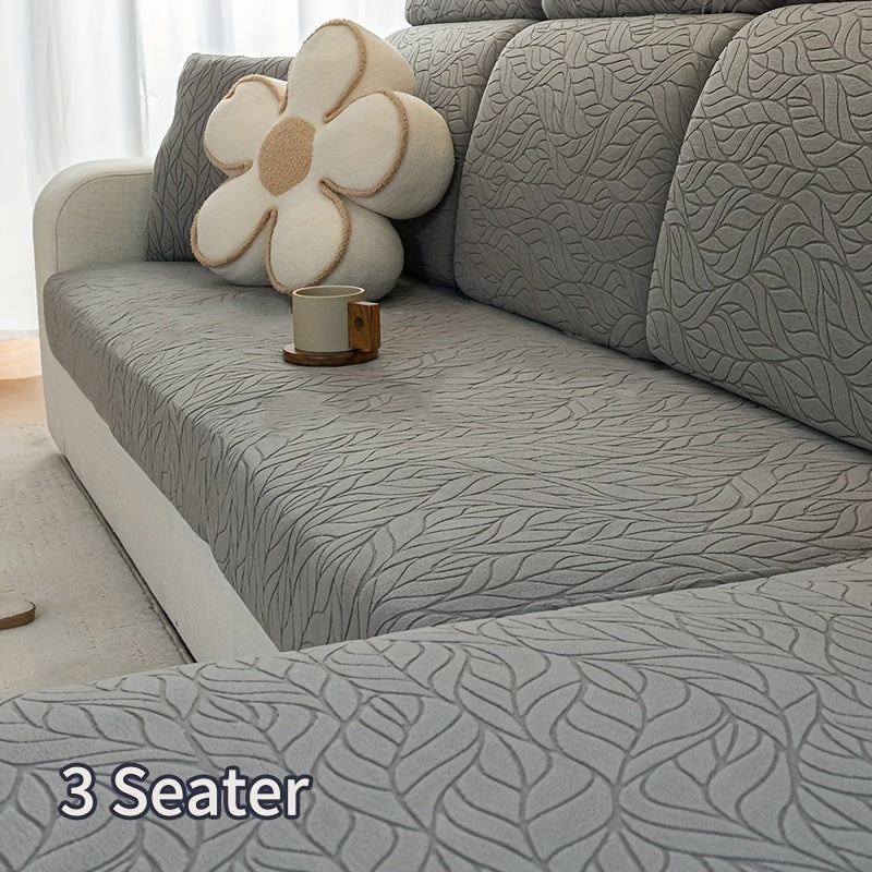 Jacquard stretch stain-resistant sofa slipcover, universal fit for all seasons, nonslip couch cover for home decor.