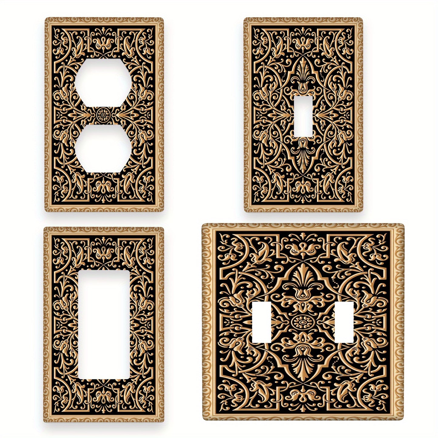 Exquisite floral design wall switch cover, easy screw-in mount, no electricity required, farmhouse style décor for living room, bathroom, kitchen.