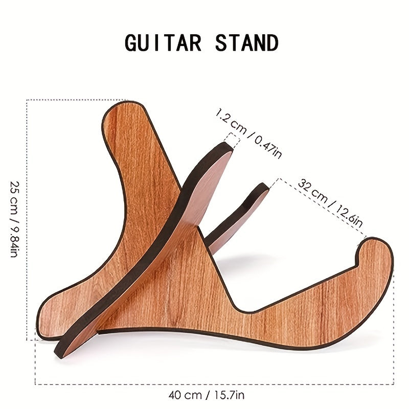 Wooden X-Type guitar stand with soft rubber cover for various string instruments.