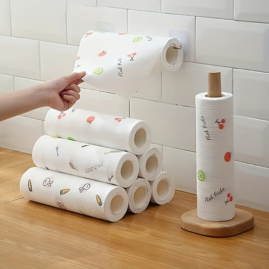 Disposable dishcloths come in rolls containing 50 sheets each. These bamboo towels are versatile, suitable for both wet and dry use in the kitchen. They are perfect for use as dishcloths, hand towels, or for cleaning in restaurant kitchens. Additionally