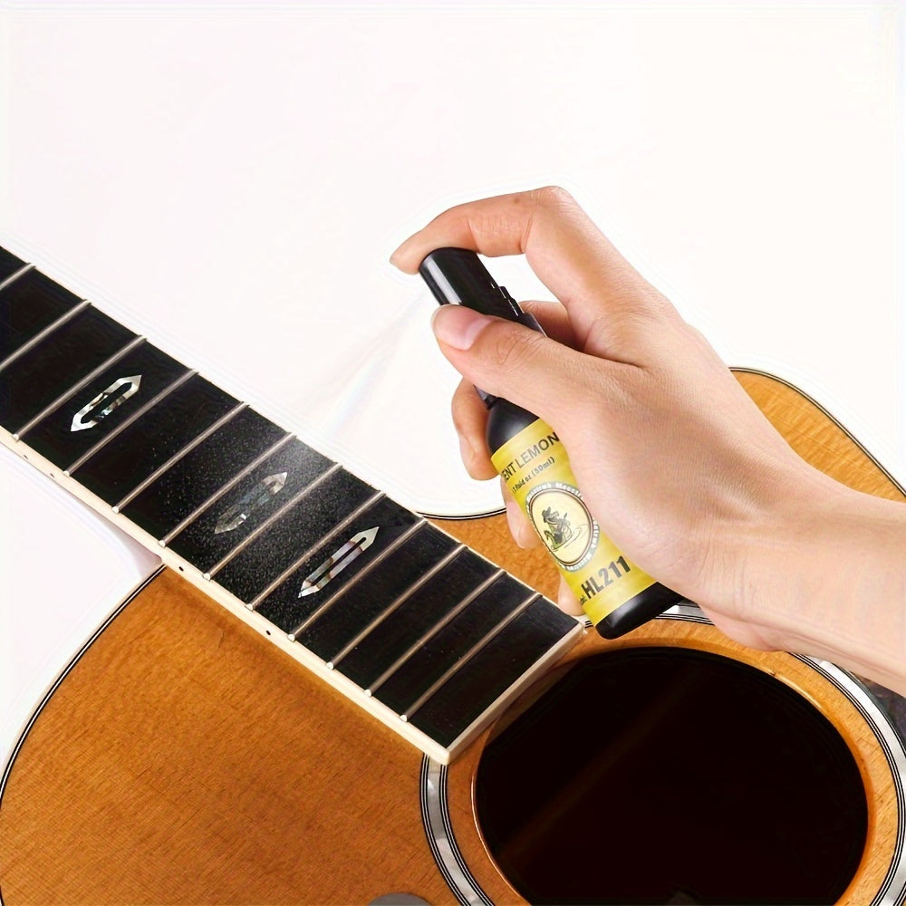 2 packs of 50ml Fretboard Oil for guitar cleaning, includes Lemon Oil and soft cloth