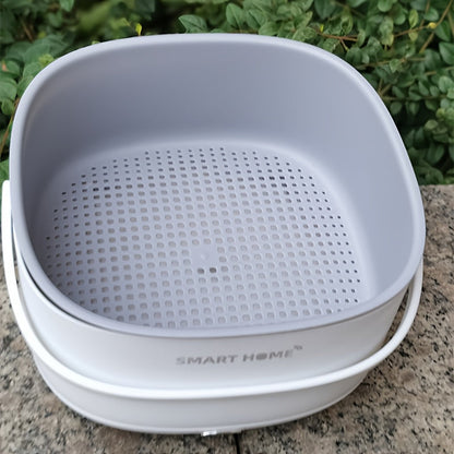 The Smart Home Automatic Fruit and Vegetable Washer is a portable, multifunctional cleaning machine designed to preserve nutrients. This battery-operated device (2 AA batteries not included) is food contact safe, making it ideal for dining and food