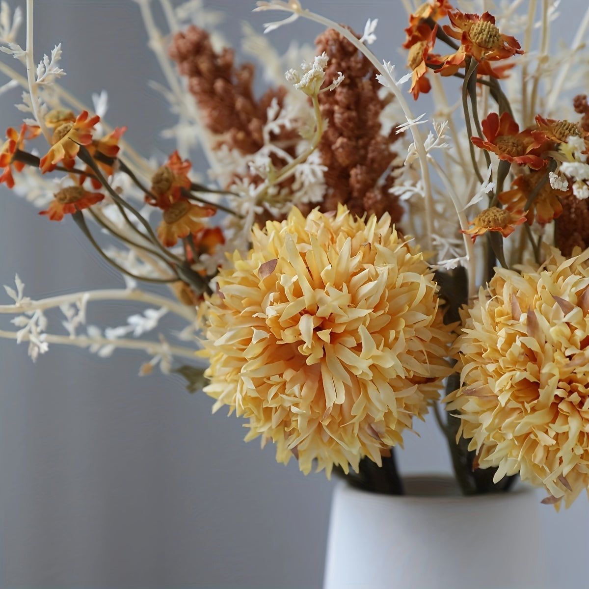 1pc Chrysanthemum bouquet, suitable for various decorations including office desktops, vases, homes, tables, engagements, and weddings.