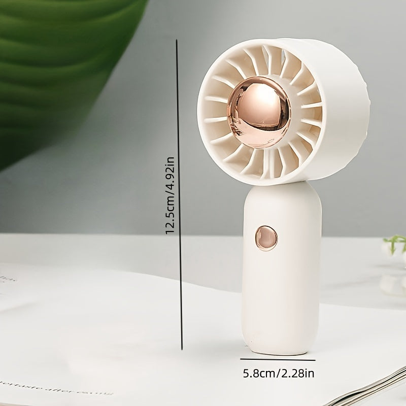 Handheld and Desktop Portable Mini Fan with USB Rechargeable Battery - Perfect for Indoor and Outdoor Activities, Extended Battery Life.