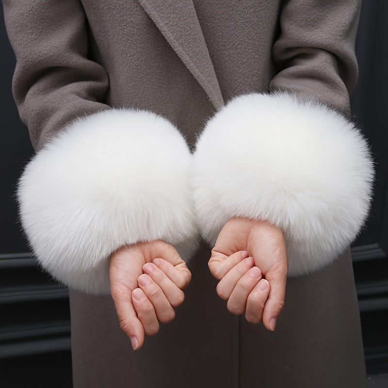 Faux Fur Sleeve Covers for Women: Stylish, Warm, and Versatile Addition to Your Wardrobe, Perfect for Sweaters and Dresses.