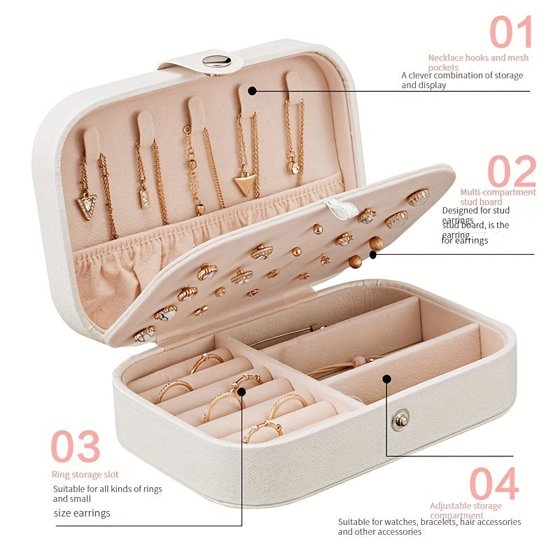 1pc Jewelry Travel Case for organizing and storing jewelry on the go. Can also be used as a stylish addition to various rooms in the house.