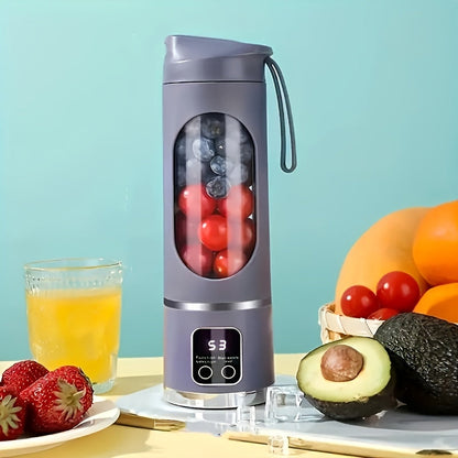 The Portable USB Rechargeable Mini Blender and Juicer is a convenient option for fresh juice anytime. With 3 modes, a digital display, and 12 blades, this blender has a 15.22 oz capacity and is easy to clean. It is travel-friendly, made of plastic, and