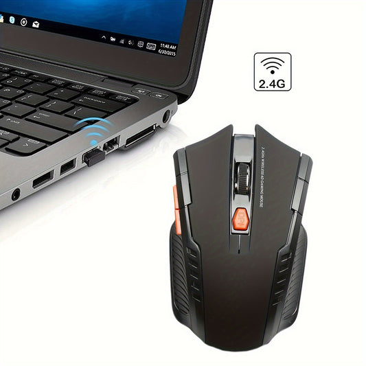 Portable wireless mouse with ergonomic design, ideal for gaming and office use.