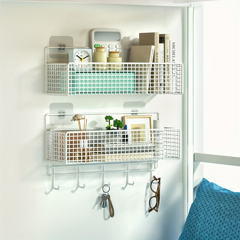 Iron Wall Shelf with Space-Saving Design - Large Storage Capacity, Simple Installation, Waterproof with Drainage System for Bathroom and Kitchen