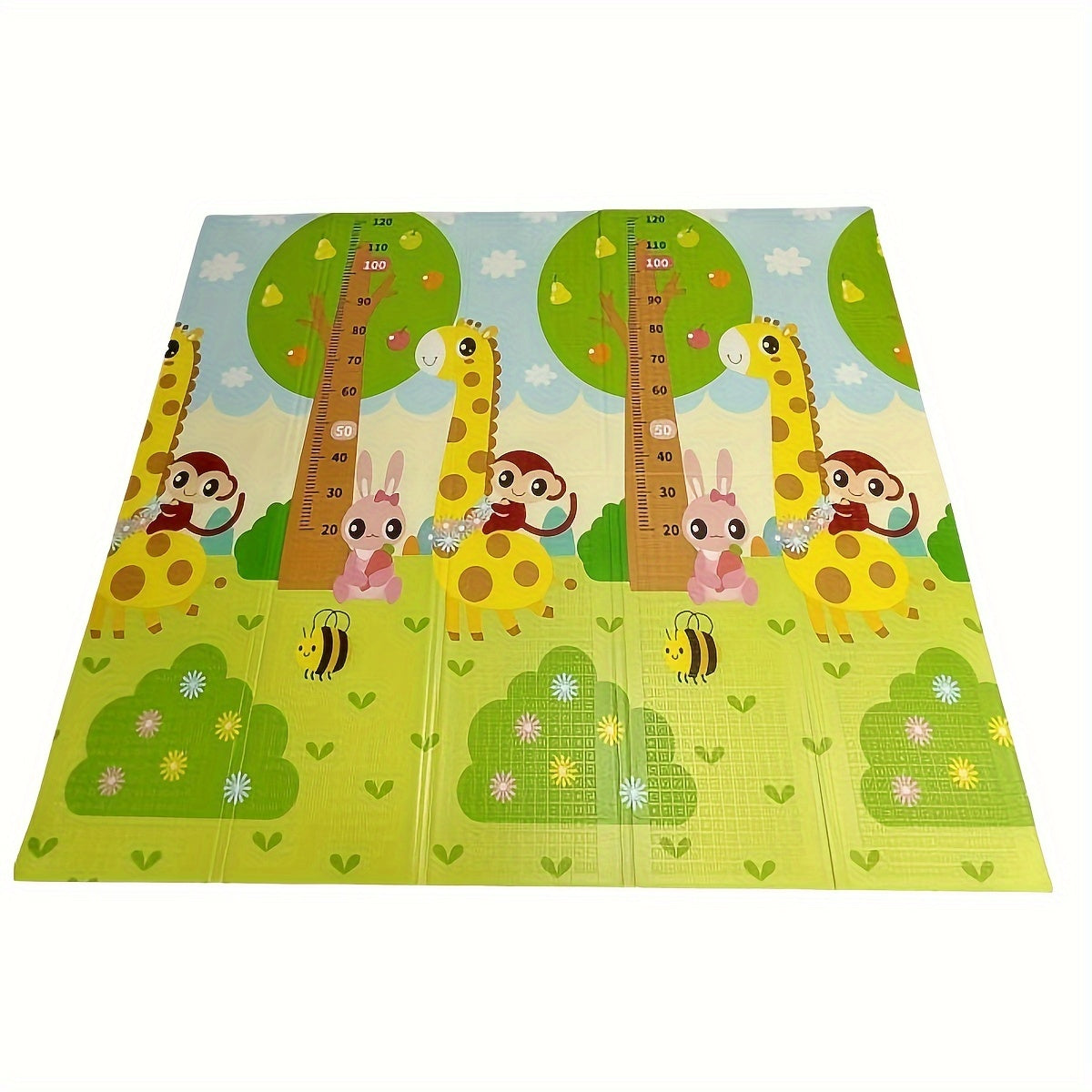 Large, waterproof, double-sided cartoon folding baby game mat perfect for crawling. This non-toxic mat is safe for children and measures 200CM*180CM. Ideal as a Christmas, Thanksgiving Day, New Year, or Valentine's Day gift.