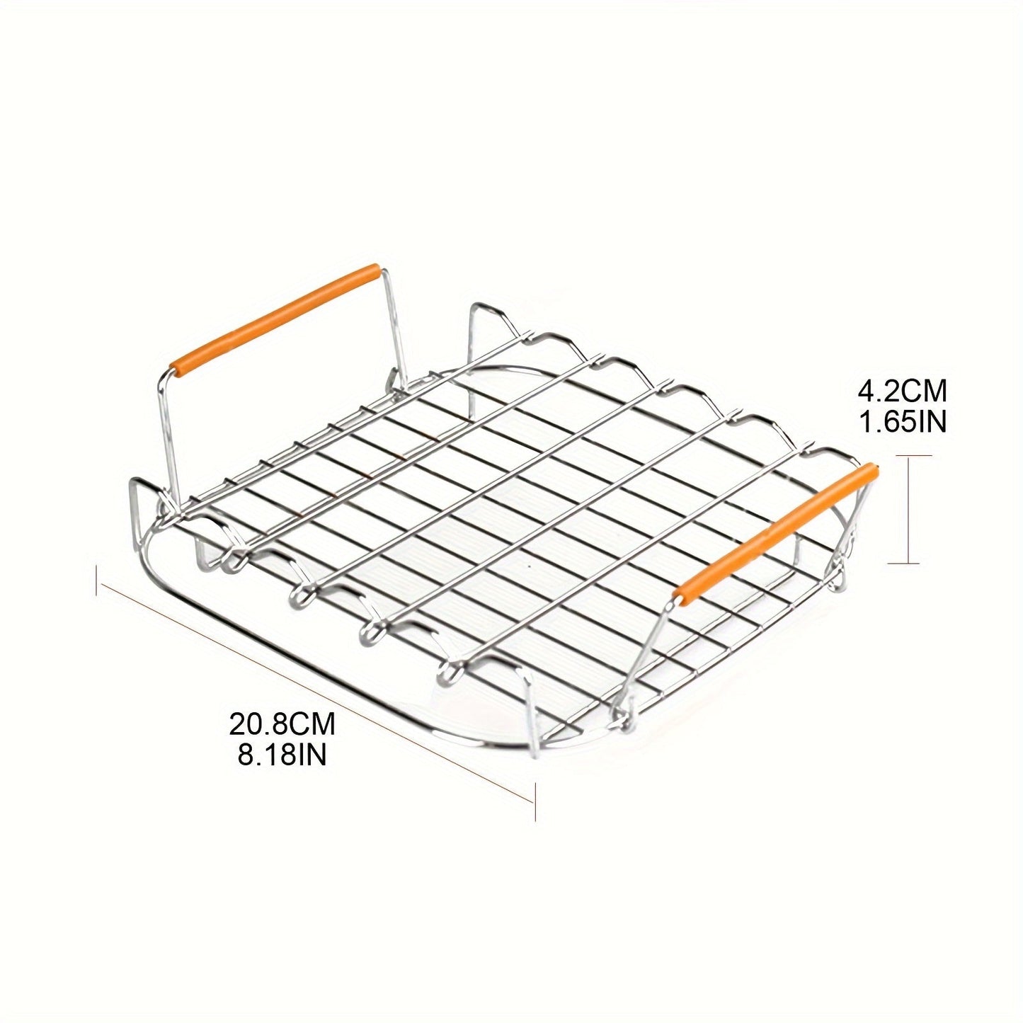 Stainless Steel Air Fryer Rack with 5 Skewers - Perfect for Most Air Fryers, Great for Grilling, Roasting, and BBQ