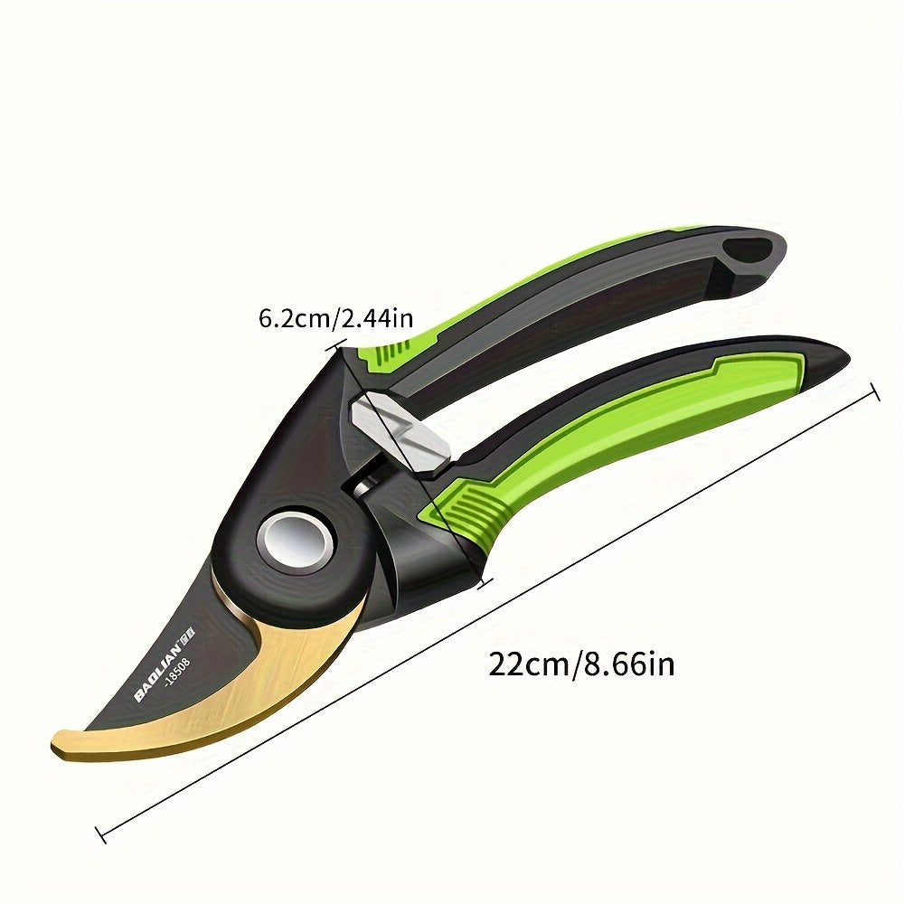 Professional pruning shears for gardening, ideal for trimming tree branches and floral arrangements.