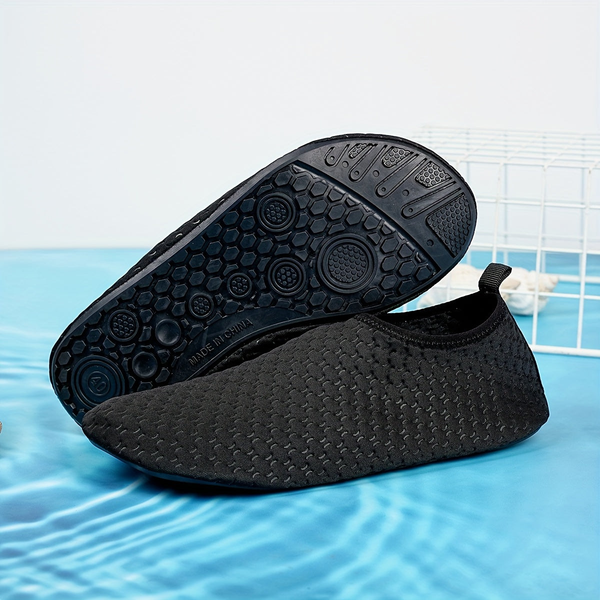 Durable slip-on water shoes for women, perfect for swimming, surfing, boating, fishing, and beach activities.