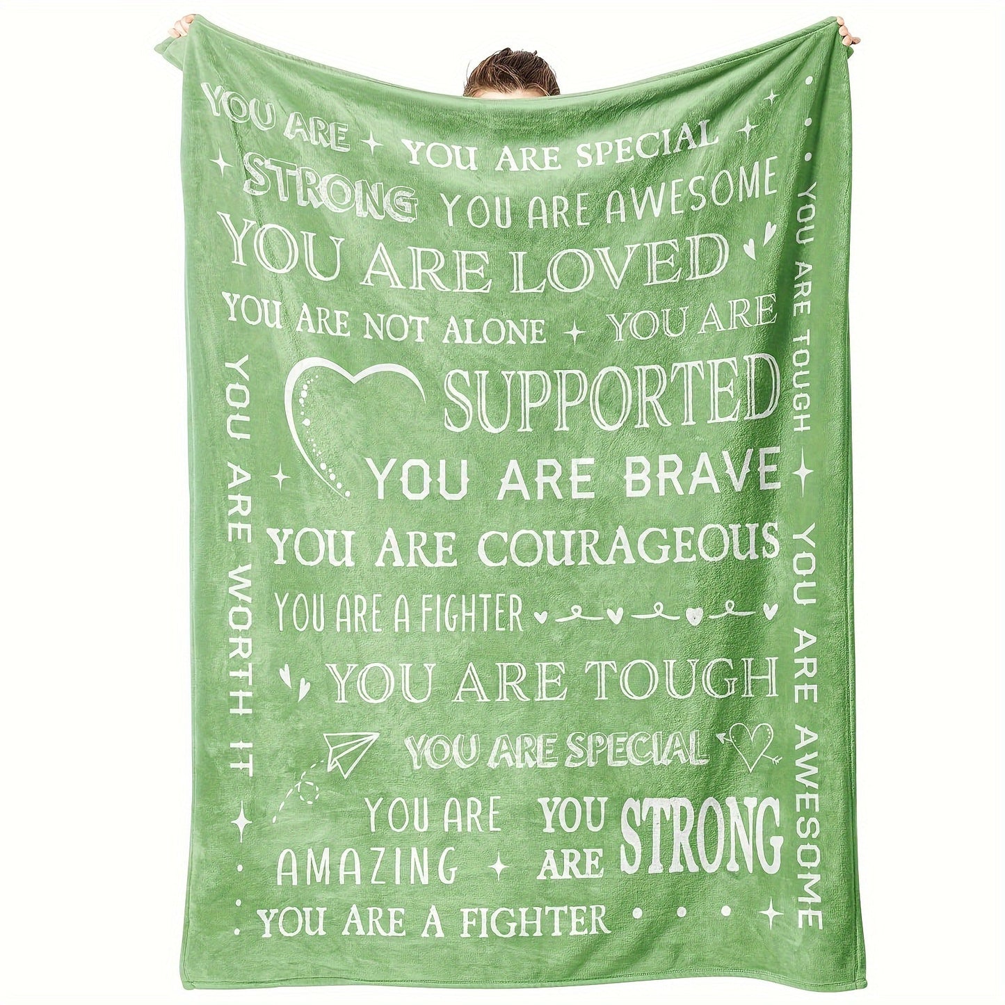 Healing Inspirations Gift Blanket - Positive Affirmation Flannel Fleece, Motivating Recovery Blanket for Women, Comforting Support Gift for Friends, Sisters, Colleagues, Post-Surgery, Wishing Well - Digital Print, Easy to Clean, Versatile for All Seasons