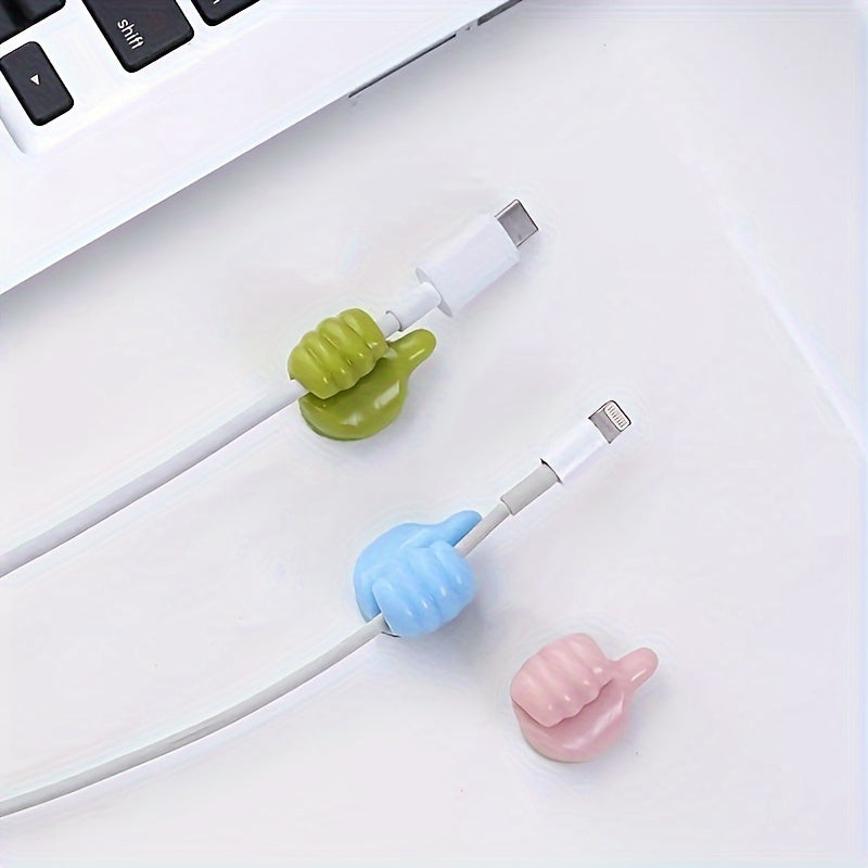 10 Self-Adhesive Thumb Hooks for storing cables, earphones, and keys.