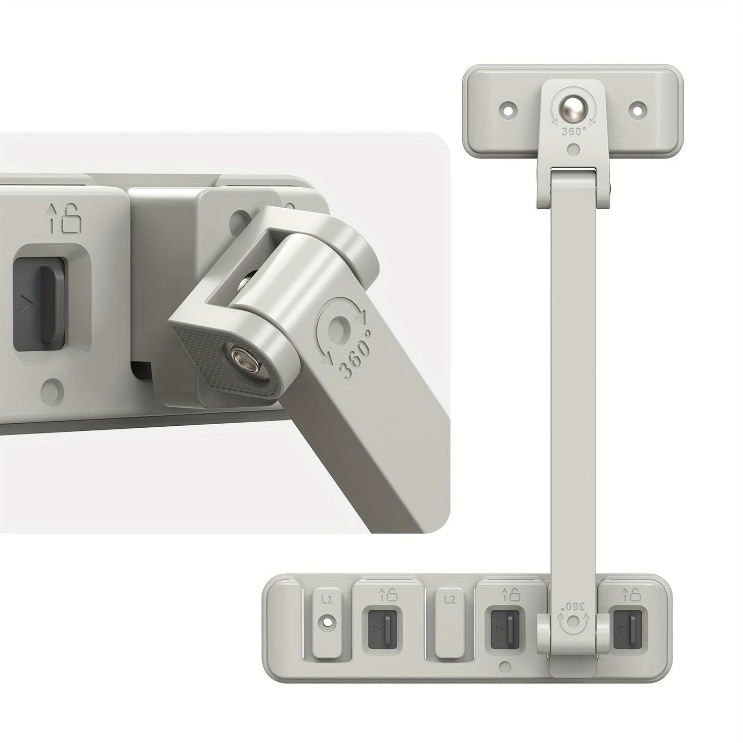 Keep Your Children Safe with the Easy-Install Window Lock - Prevents Falls and Sliding, Ensures Safety, Non-Toxic Light Gray Color, by LOOKTOSEE