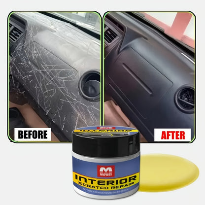 Microfiber car scratch repair wax for quick fix of minor scratches on auto interior and plastic surfaces.