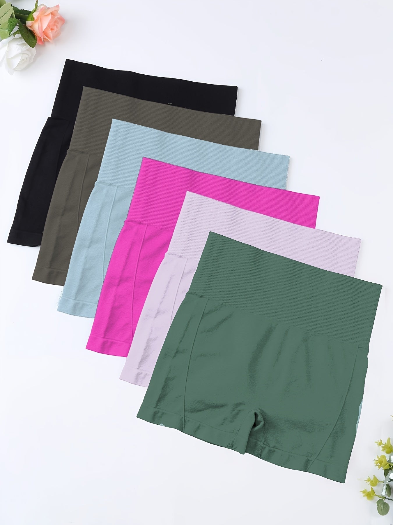 ZIMI KOLLEKSIYASI Ayollar uchun Yuqori Bel Tummy Control Yoga Shortlari - Buts Lift qilish, Cho'ziluvchan Nylon/Elastan aralashmasi, Havo o'tkazuvchi mato, Qo'l bilan yuvish mumkin, Seamless dizayn, Qulay moslik, Ajoyib uchun