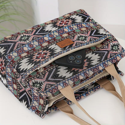 New products including thick knitted jacquard fabric handbags, tote bags, convenient shopping bags, storage bags for moms on the go, women's bags, cloth bags, unisex and ethnic style square