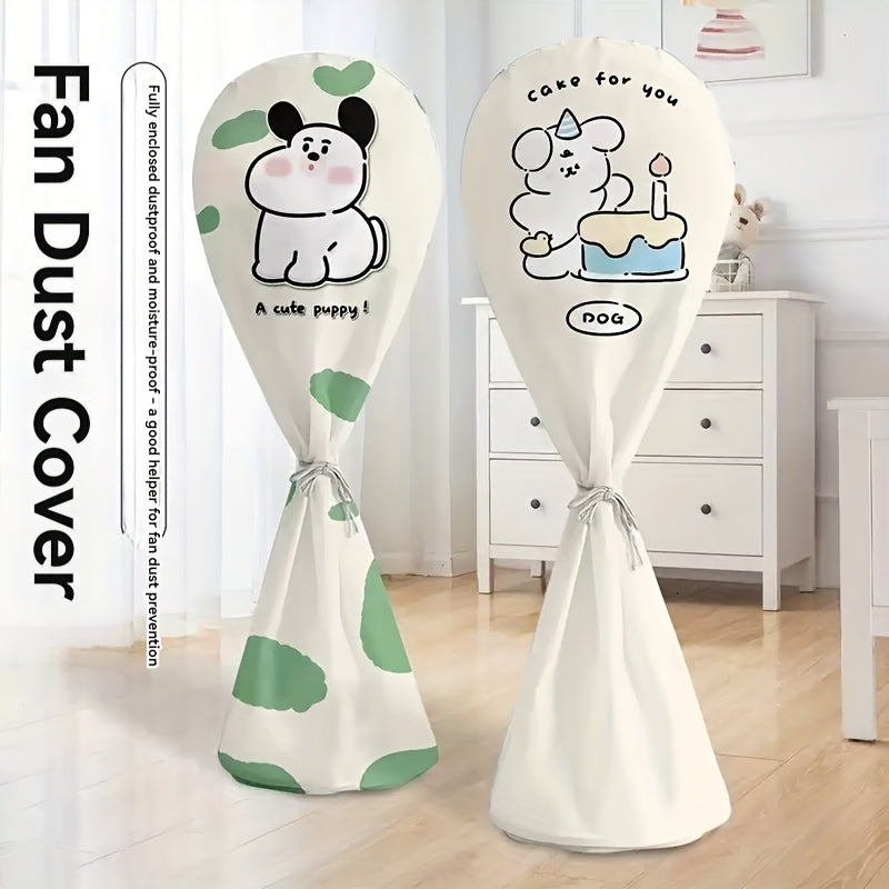 One Long All-Inclusive Fan Cover Storage Bag for Floor to Ceiling Fans. This Household Vertical Dustproof Cover features a Cute Cartoon Pattern on Durable Oxford Cloth.