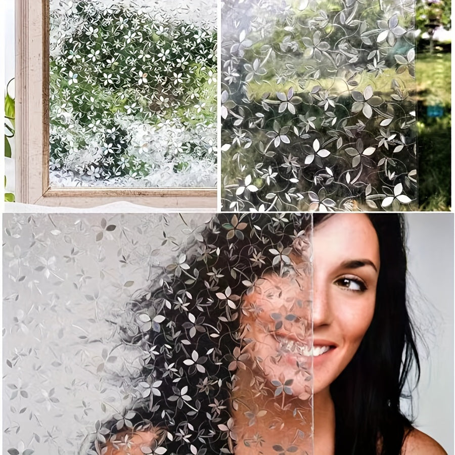 Transform your bathroom and toilet floor-to-ceiling windows with a roll of self-adhesive PVC glass static window film. This waterproof and moisture-proof film is UV-resistant and comes in a transparent and opaque design, perfect for adding a stylish