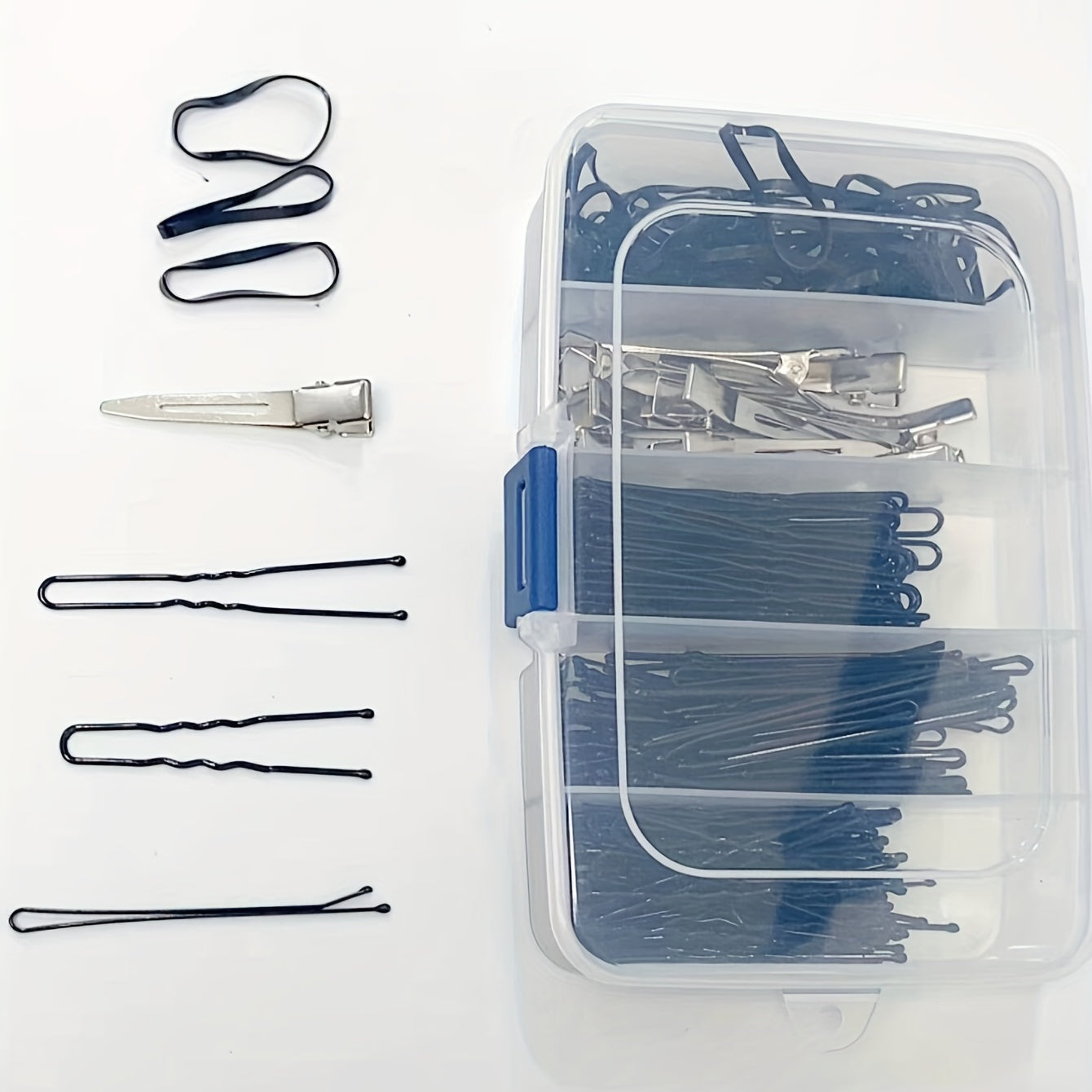 Clear plastic organizer with cover for jewelry and household items, suitable for bedroom, desktop, vanity, dresser.