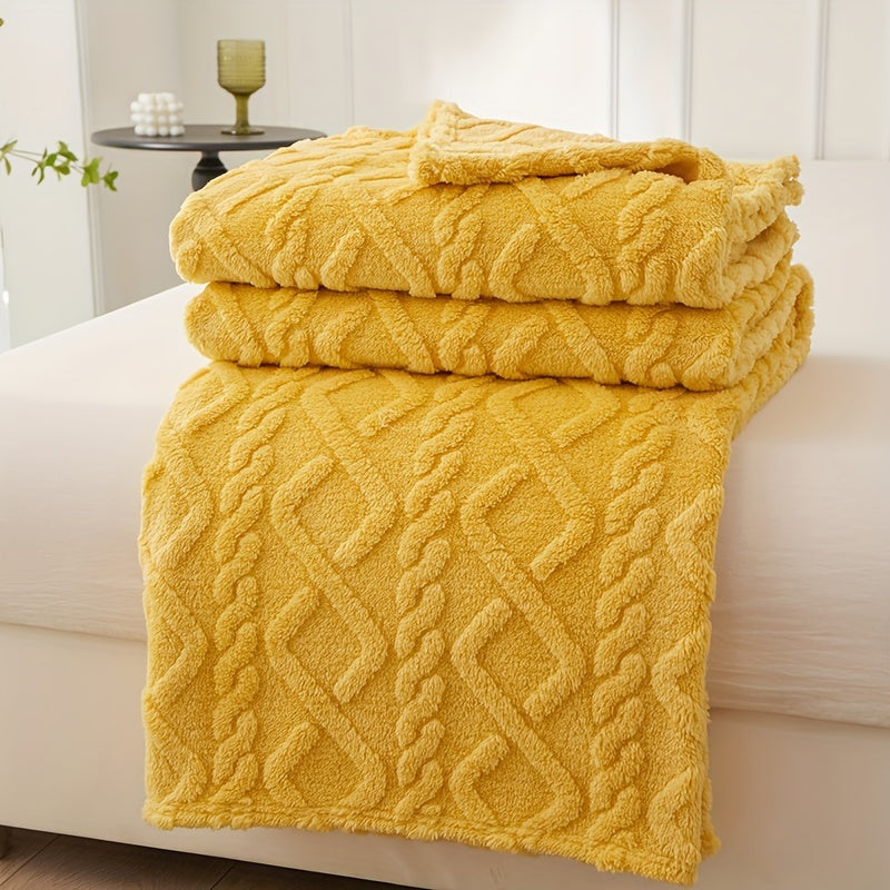 One piece of contemporary taffeta jacquard blanket made for cozy comfort, skin-friendly softness, and stylish home decor. This blanket does not include a pillowcase.