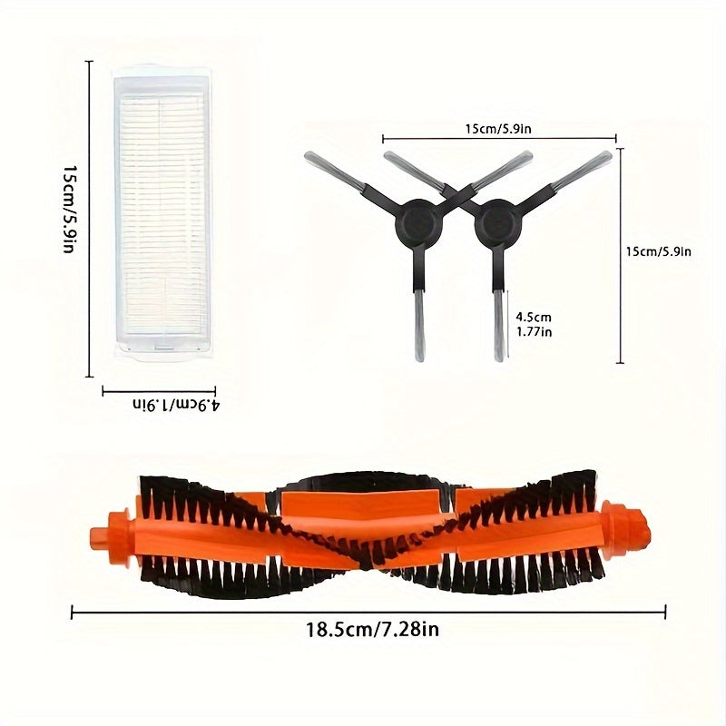 Комплект запасных частей для Xiaomi Mi Robot Vacuum Mop 2S и Pro - Полный комплект с основной щеткой, боковой щеткой и HEPA-фильтром, совместимым с моделями S10/S12/3C.