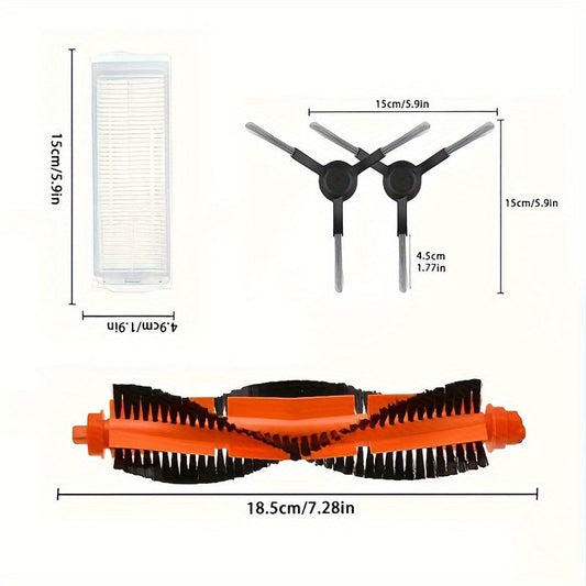 Replacement parts kit for Xiaomi Mi Robot Vacuum Mop 2S & Pro - Complete with Main Brush, Side Brush, and HEPA Filter compatible with S10/S12/3C Models.