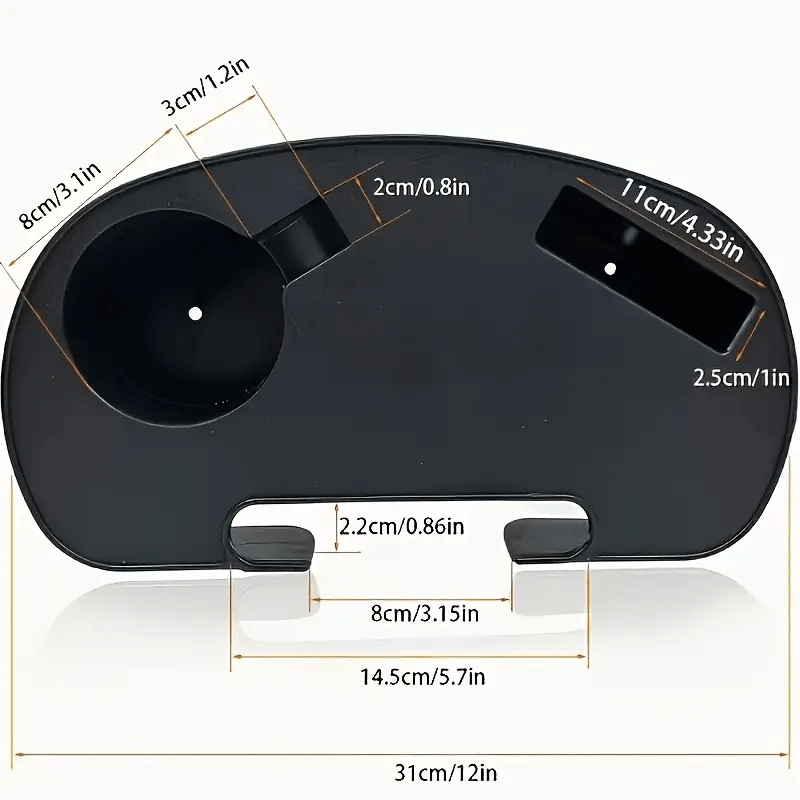 Black Oval Zero Gravity Chair Cup Holder with Side Reclining Chair Cup Holder Table, Zero Gravity Sofa Chair Cup Holder Tray, Phone Slot, Cup Holder Slot, and Snack Tray.