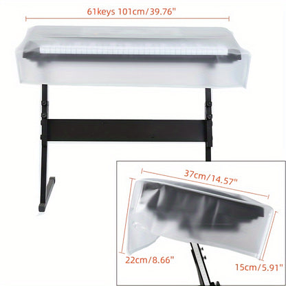 High-quality transparent piano dust cover for 61/88 keys, durable and moisture-proof, washable grind protect bag included.