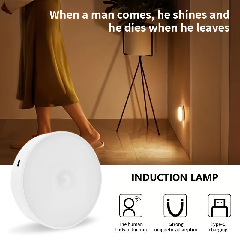 3 motion sensor night lights in warm/cold white with adjustable brightness and automatic on/off. Perfect for bedside, stairs, cabinets, and wardrobes in the bedroom.